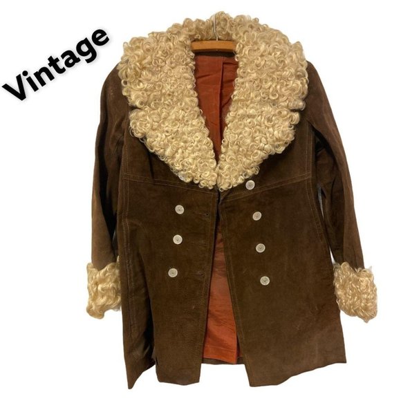 vintage suede leather jacket coat - Picture 4 of 4